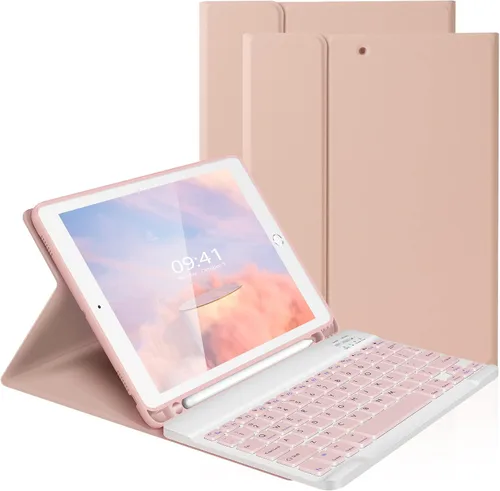 Miniatura 17 de Funda de teclado LAMA para iPad de 10.2 pulgadas, estuche inalámbrico con teclado con soporte para lápices para iPad de 10.2 y 10.5 pulgadas