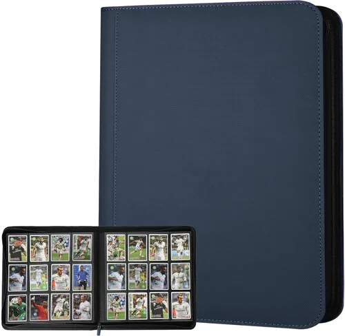 Miniatura 68 de GERMUN Carpeta de tarjetas de poliuretano, 16 bolsillos, carpetas de soporte premium para más de 1000 tarjetas, álbum de bolsillo de doble cara