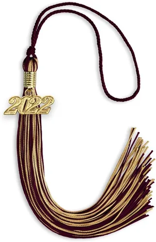Miniatura 30 de Endea Graduation - Borla de doble color mixto con fecha dorada (negro/dorado antiguo, 2021)
