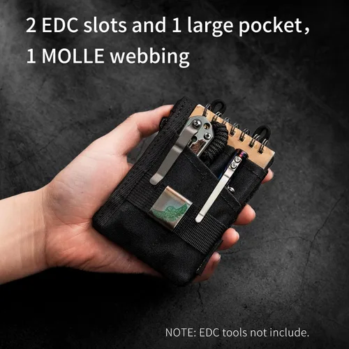 Miniatura 2 de VIPERADE VE18-S Bolsa pequeña EDC, organizador de bolsillo EDC mini para hombres, organizador de bolsillo EDC, bolsa multiherramienta con 3 ranuras