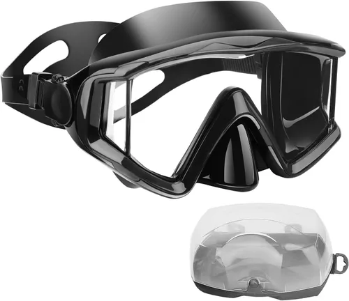 Miniatura 27 de Máscara de buceo Anti-niebla Natación Snorkel máscara adecuada para adultos Buceo Natación Snorkel Gafas Máscaras Lentes negro-azul