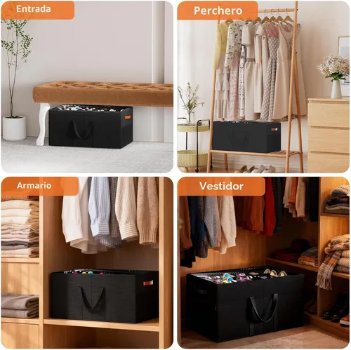 Miniatura 7 de Aokeyee Paquete de 2 organizadores de zapatos para armario, caja grande de almacenamiento de zapatos para hasta 48 pares, organizador de zapatos