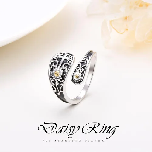 Miniatura 4 de Yearace Spoon Ring for Women 925 Sterling Silver Oxidized Spoon Ring Adjustable Ring Turquoise Spoon Ring Jewelry Gifts for Women