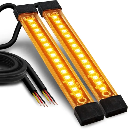 Miniatura 11 de Juego de 2 tiras de luz LED ámbar de 5.0 pulgadas [luces direccionales y de circulación] [IP68 resistente al agua] [15 LED] iluminación brillante
