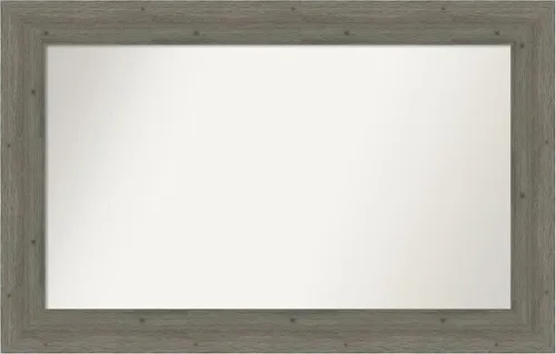 Miniatura 67 de Amanti Art Espejo de baño gris para sobre el fregadero, 27 x 27 pulgadas, espejo de tocador cuadrado gris, marco de madera rústica de campo medio
