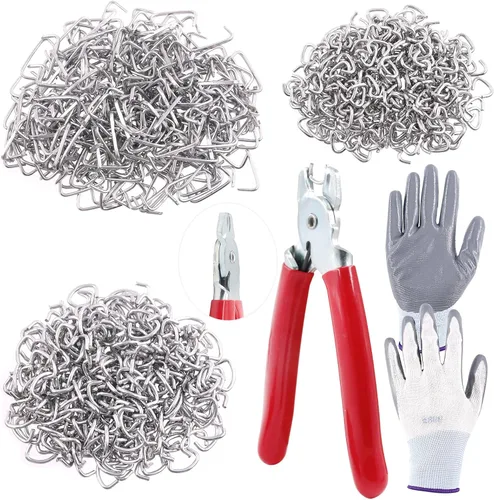 Swpeet 900 anillos de cerdo galvanizados de 3/4" 1/2" 3/8" con alicates de cerdo rectos, kit de instalación profesional de anillos de cerdo para