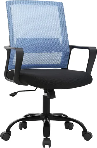 PayLessHere Silla de oficina para computadora, silla ergonómica de malla, respaldo medio, silla giratoria para oficina en casa, silla de escritorio