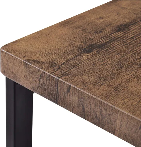 Miniatura 6 de Juego de mesa de comedor de 4 piezas de altura de mostrador, juego de mesa de comedor extra larga con 3 taburetes, panel de madera y marco de metal