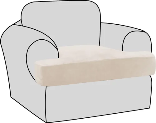 Miniatura 48 de H.VERSAILTEX Fundas de terciopelo elástico para silla con cojín en forma de T para sala de estar, funda de sofá, funda de asiento con cojín