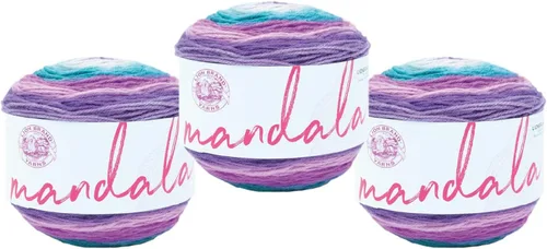 Miniatura 44 de Lion Brand Yarn Mandala - Hilo multicolor para ganchillo,tejido y manualidades, color Liger, 1770 pies, paquete de 1 unidad