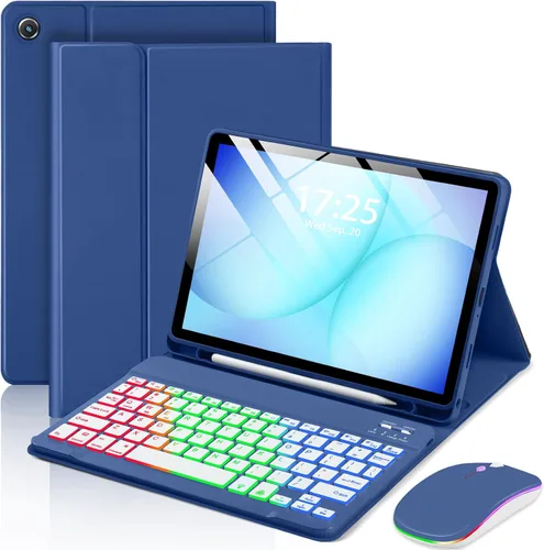 Miniatura 10 de Funda EAMPANG con teclado ratón para Samsung Galaxy Tab A9 Plus de 11 pulgadas (SM-X210/X215/X216/X218), teclado magnético desmontable USB-C