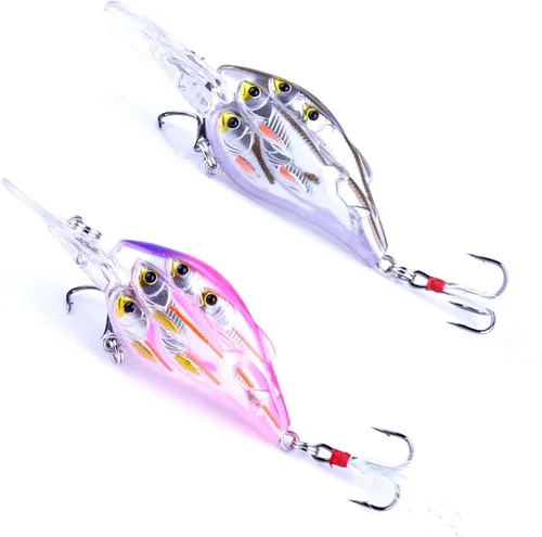 Miniatura 7 de CrankBaits - Señuelos de pesca CrankBait of Bass, señuelos de agua dulce y salada para agua poco profunda, cebo de buceo profundo, cebo de agua