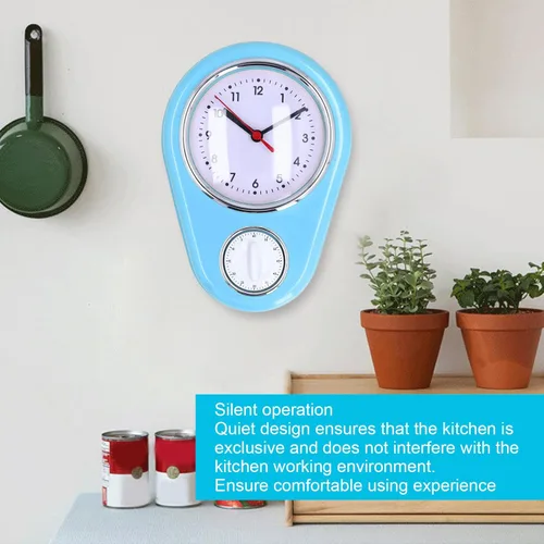 Miniatura 3 de Reloj de pared de 9 pulgadas, temporizador de cocina retro, temporizador de pared de cuenta regresiva de pared, reloj de pared de cocina, mini reloj
