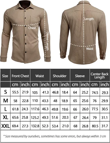 Miniatura 6 de COOFANDY Men's Corduroy Shirt Casual Shacket Long Sleeve Button Down Lightweight Jacket