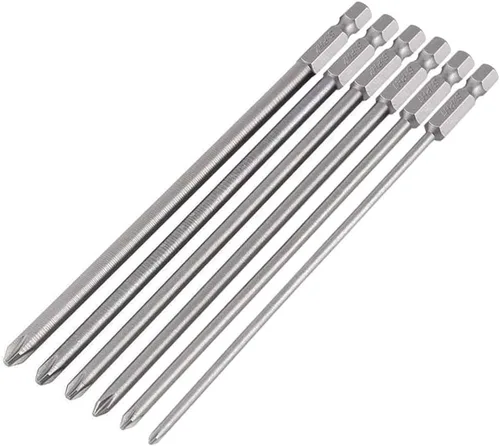 Mesee Juego de 6 puntas de destornillador de cabeza cruzada magnética, vástago hexagonal de 1/4 de pulgada, accesorio de herramienta de punta de