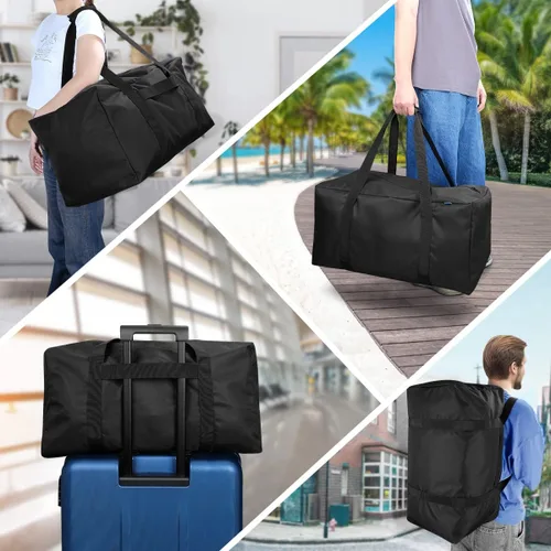 Miniatura 7 de COOLBEBE Bolsa de lona deportiva de 24 pulgadas Bolsa de viaje de 53 litros con cremallera mejorada para fin de semana durante la noche, bolsa