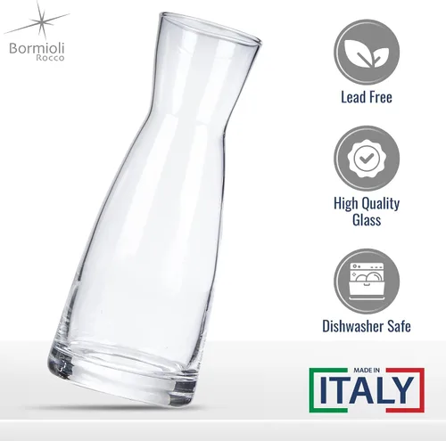 Miniatura 3 de Bormioli Rocco Ypsilon - Juego de 2 jarras de vidrio transparente de 18.5 onzas para servir agua, vino y bebidas, vasos modernos para mesa, comedor
