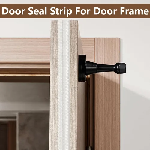 Miniatura 5 de moonoom Sello de cuña de 235 pulgadas, tiras aislantes autoadhesivas para ventanas y puertas, cinta selladora de huecos de espuma sintética