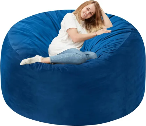 Miniatura 17 de Homguava - Sillón puff de 3 pies Sillón estilo puff grande de 3 pulgadas con relleno de espuma viscoelástica, sofá suave con funda de terciopelo