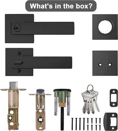 Miniatura 6 de BAOLONG Juego de cerrojo y perilla de puerta, juego de cerradura de puerta exterior, cerraduras de puerta de entrada para manija de puerta delantera