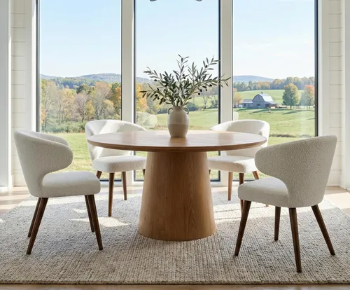 Miniatura 10 de RIVOVA Juego de 2 sillas tapizadas con brazos decorativos, sillas de comedor modernas de felpilla de mediados de siglo para cocina, comedor, sillas