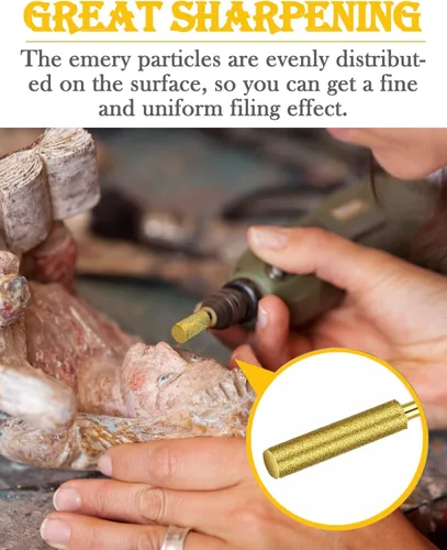 Miniatura 4 de 21 Piezas Afilador de Motosierra de Diamante Vástago de 1/8", Piedra de Esmeril de Alta Dureza Kit de Afilado de Motosierra para Motosierra Piedra