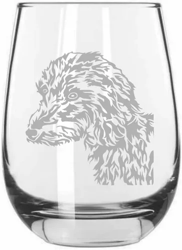 Miniatura 283 de Sakhalin Husky Dog - Copa de vino grabada personalizada de 15.25 onzas sin tallo