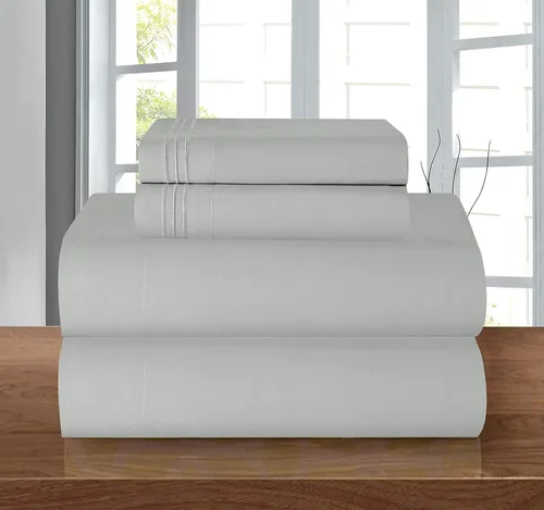 Elegant Comfort - Juego de sábanas de 4 piezas de microfibra, 1500 hilos, sin arrugas, sábana bajera elástica, esquinas tipo bolsillos profundos de
