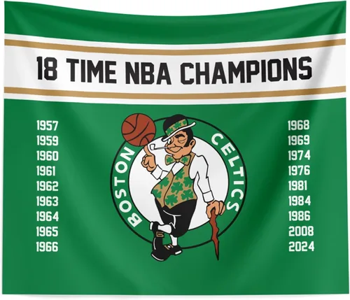 Northwest 2024 NBA Champions Boston Celtics - Tapiz para colgar en la pared, 34 x 40 pulgadas, tela de poliéster tejida, arte decorativo para