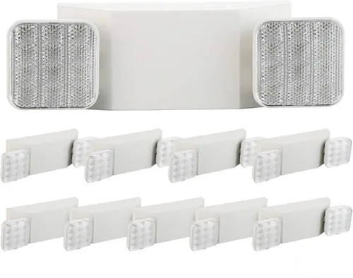 Miniatura 12 de Paquete de 2 luces de emergencia para negocios, con batería de respaldo, cable duro, certificado UL 924, CA 120/277V, luz de emergencia LED