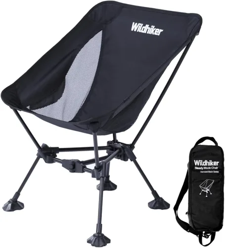 Wildhiker Silla de mochilero ultraligera – Sillas de camping compactas para adultos con bolsa, pesa 2.8 libras con pies grandes que no se hunden