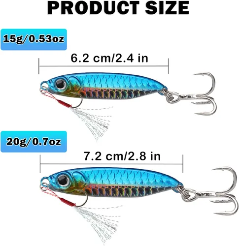 Miniatura 6 de 4 señuelos de pesca, cucharas de pesca, con forma especial, de metal duro, lentejuelas, anzuelos de pesca, anzuelos de pesca para amantes