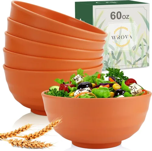 Miniatura 19 de Wrova Juego de 8 cuencos de paja de trigo para postre de 10 onzas, cuencos irrompibles para niños, mini cuencos para helado, aperitivos y frutas