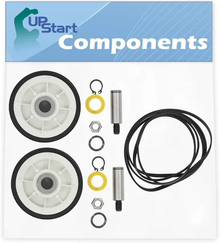 2 12001541 Kit de rodillos de soporte de tambor y 1 correa de repuesto 312959 para secadora Maytag LDE9304ACE - Compatible con rueda de rodillo de