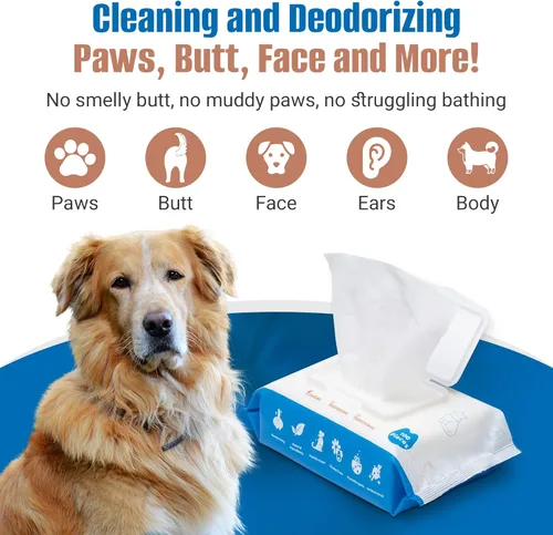 Miniatura 3 de Toallitas para perros para patas y traseros, 600 unidades, 6 paquetes de toallitas para mascotas para perros y gatos, toallitas para cachorros