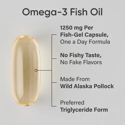 Miniatura 3 de Sports Research® Aceite de pescado Omega 3 Triple Strength 1250mg EPA y DHA de Wild Alaska Pollock Burpless Suplemento de origen sostenible