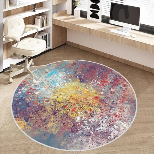 Miniatura 8 de Tapete para silla de oficina para suelo de madera dura, alfombras redondas de 4 pies/48 pulgadas, protectores de suelo, alfombrilla para silla
