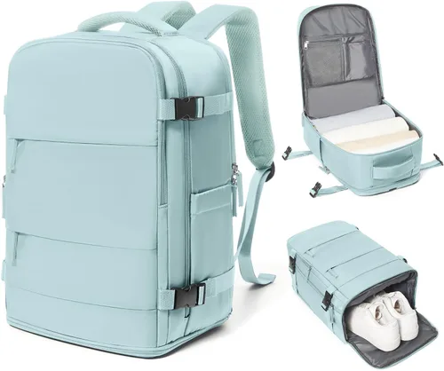 Miniatura 37 de coowoz Mochila grande de viaje para mujeres y hombres, mochila de transporte, mochila para senderismo impermeable, mochila deportiva para Rosa