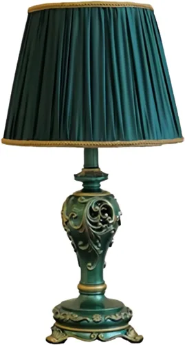 Miniatura 10 de Lámpara de mesa inteligente victoriana con cuentas de cristal y acabado dorado, base de resina verde esmeralda, enchufe E26 para dormitorio, Verde 1