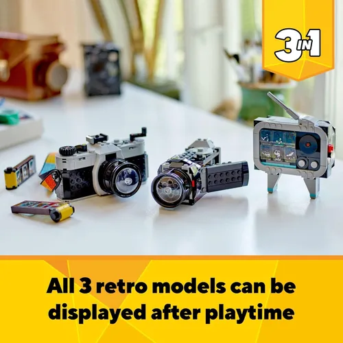 Miniatura 5 de LEGO Creator 31147 - Juguete de cámara retro 3 en 1, se transforma a una cámara de video retro o a un televisor, regalo de fotografía para niños