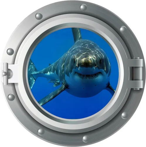Miniatura 13 de Niwo ART - Calcomanía 3D de delfín A, ojo de buey marino bajo el agua, adhesivo de pared autoadhesivo para despegar y pegar (12 pulgadas)