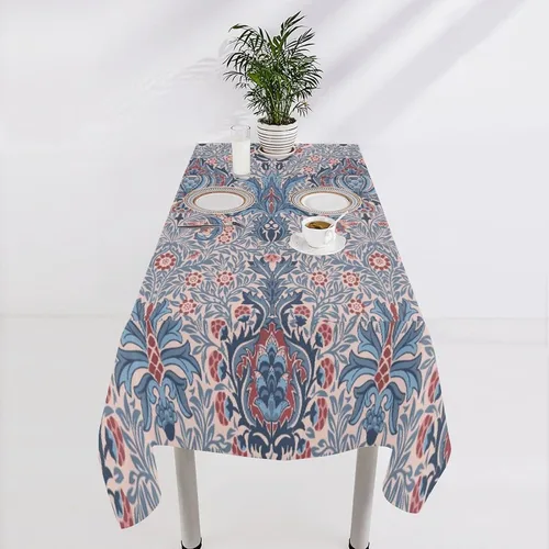 Miniatura 204 de Mantel Floral Retro de Pájaros, Diseño Original Bohemio William Morris Estampado Cubierta de Mesa para Hogar Picnic Fiesta Comedor Cocina William