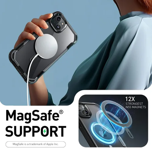 Miniatura 3 de i-Blason AresMag - Funda protectora transparente para iPhone 15/14/13 de 6.1 pulgadas, compatible con MagSafe, a prueba de golpes, con protector