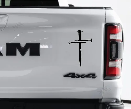 MAZ DISTRIBUTIONS – Adhesivo de Cruz de Clavos – Vinilo para autocaravanas para portátil – Adhesivo impermeable removible para moto – Uso en Negro