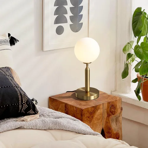 Miniatura 4 de KCO Lighting - Lámpara de mesa dorada de metal moderno de mediados de siglo con globo mate para mesita de noche, lámpara de pie de interior dorada