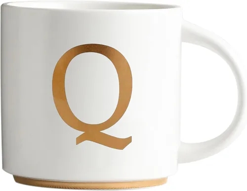 Miniatura 31 de COLLECTIVE HOME - Tazas de cerámica con monograma, tazas de café con inicial dorada de 15 onzas, elegantes tazas de té del alfabeto, elegante taza p