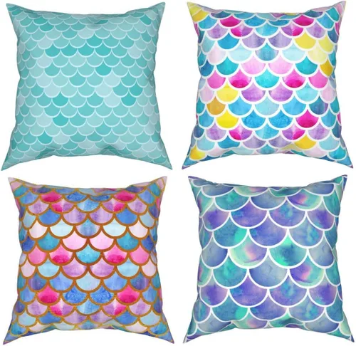 Miniatura 16 de Ouqiuwa Juego de 4 fundas de almohada coloridas con diseño de pájaros de 12 x 12 pulgadas, cuadradas, decorativas, con hojas de arce otoñales