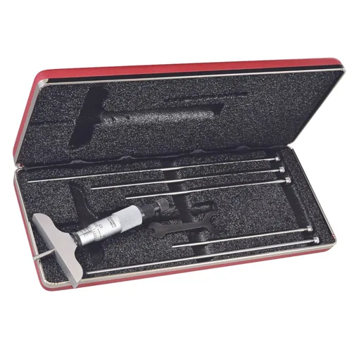 Starrett 440, 445 Vernier. Calibradores de profundidad, tope trinquete, tuerca de bloqueo, tipo micrómetro, medición en pulgadas, 1