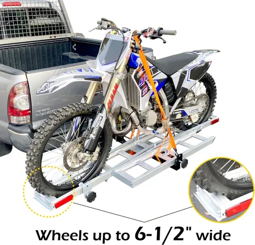 Miniatura 4 de MaxxHaul 50711 Portamotocicletas de Aluminio – Soporte de Enganche para Motocicleta de Cross con Rampa de Carga, Capacidad de 400 lb, Se Adapta a