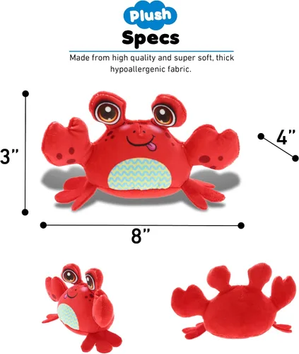 Miniatura 3 de DolliBu Juguete de peluche de cangrejo, para niños y adultos, juguete de peluche de cangrejo abrazable, lindos animales de peluche para niñas